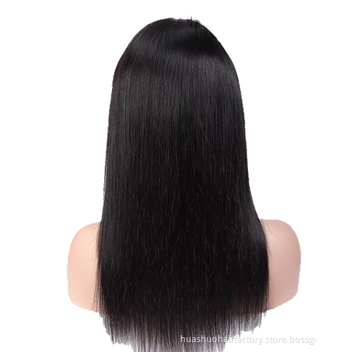 13x6 Brazilian Virgin Frontal Wigs With Bangs Human Hair Lace Front Transparent Straight Human Hair Lace Front Wigs